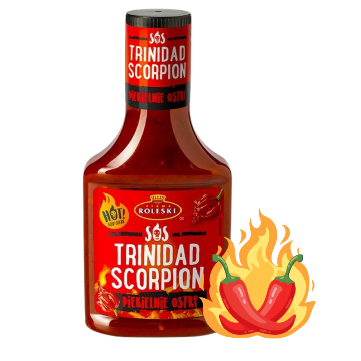 Roleski Sos Trinidad Scorpion Hot sos piekielnie ostry 340g do grilla AMK24
