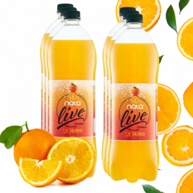 Napój zawartością 20 % soku gazowany orange NATA...