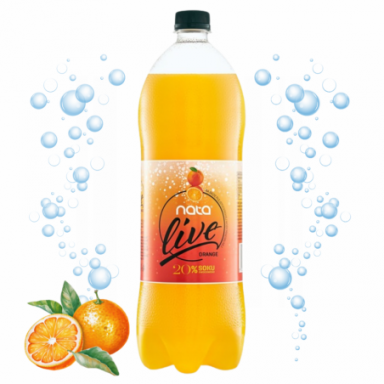 Napój zawartością 20 % soku gazowany orange NATA...