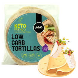 Tortilla Keto Wrap 6szt 240g Mniej węglowodanów Białkowa KETO!!! MK NUTRITION AMK