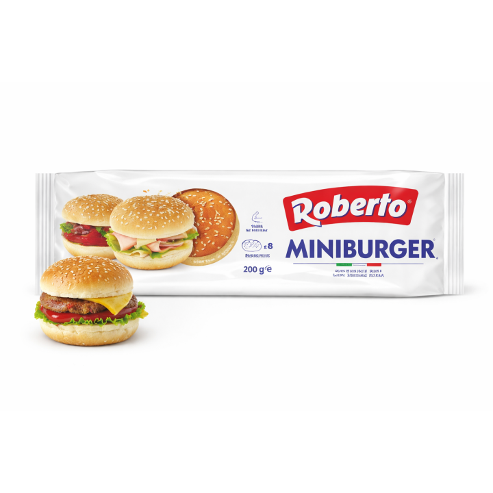 Burgery z sezamem mini ROBERTO 8 szt bułki bułeczki 200 g AMK