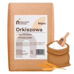 Mąka orkiszowa Jasna typ 700 1kg do wypieków chleba pieczywaAMK