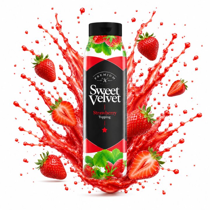 Sos do deserów Neverland Truskawka 1 kg Sweet Velvet  polewa lody gofry AMK
