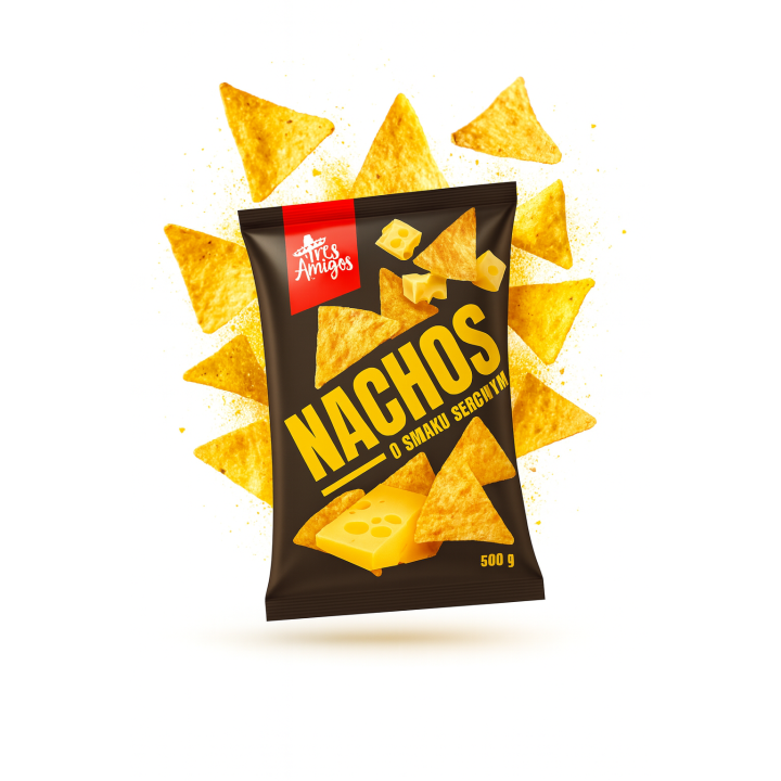 Nachos Cheese 500g Tres Amigos serowe chipsy z tortilli Fanex duże opakowanieAMK