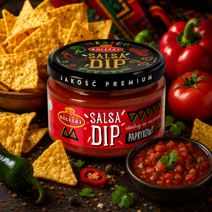 Roleski Salsa Dip Paprykowy 240g Sos Do Nachos Chipsów Przekąsek i Grilla
