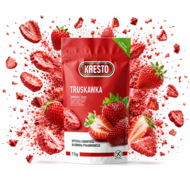 Truskawka liofilizowana bezglutenowa KRESTO 15g chrupiąceAMK