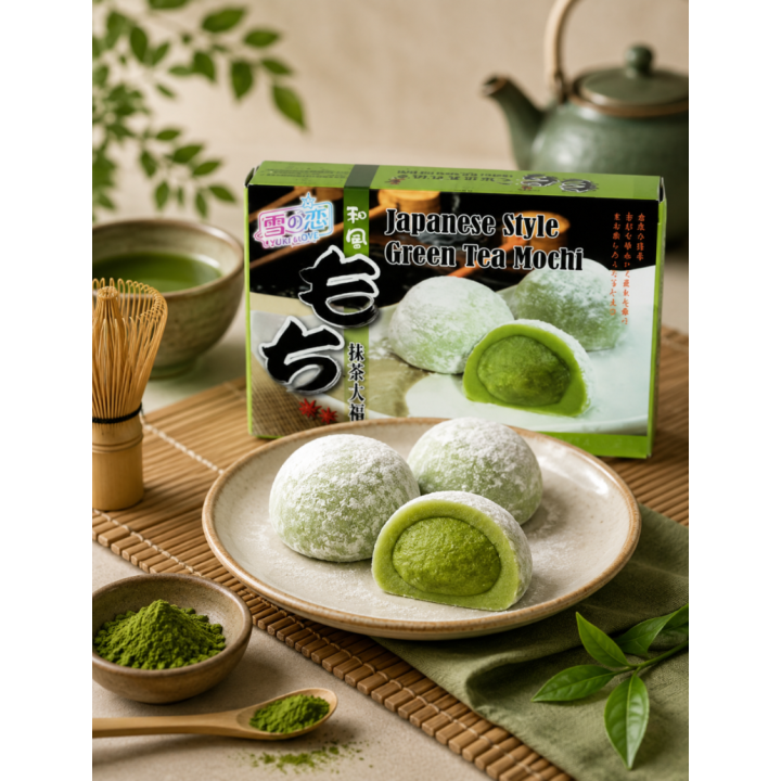 Yuki Mochi Ciastka Ryżowe z Zieloną Herbatą 210g – Japoński Deser AMK