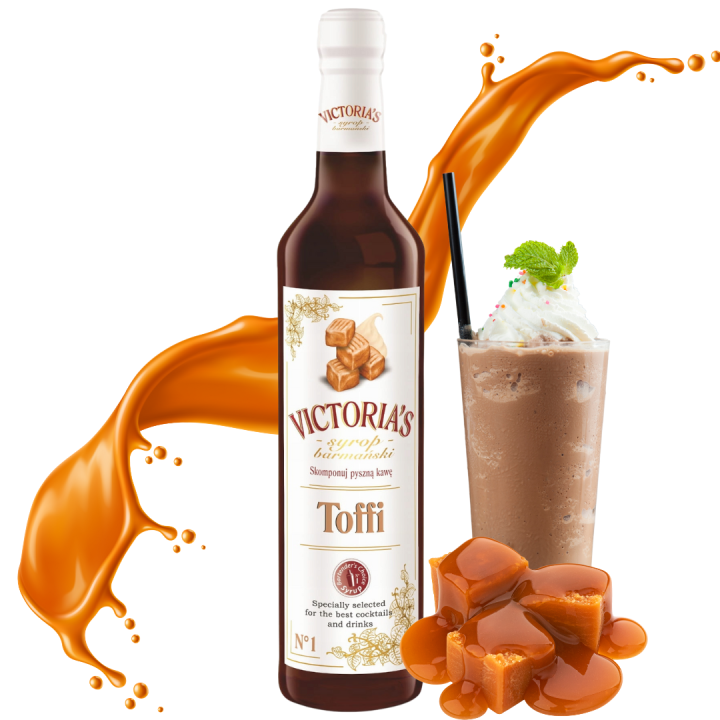 Syrop barmański do kawy toffi Victoria's toffi 490 ml do drinków i koktajli AMK