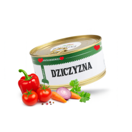 Dziczyzna konserwa 300g U Schabińskiej naturalna 96% mięsa bez konserw AMK