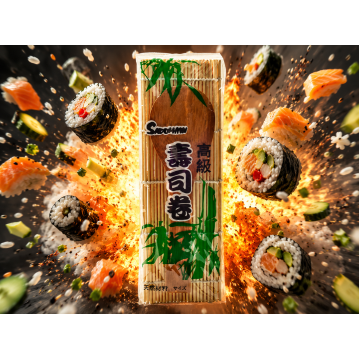 Mata bambusowa 24×24 + łopatka do przygotowania sushi zestaw AMK