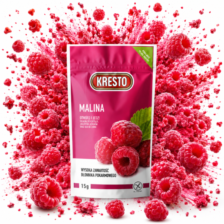 Malina liofilizowana 15g KRESTO 100% naturalny owoc, bez cukruAMK
