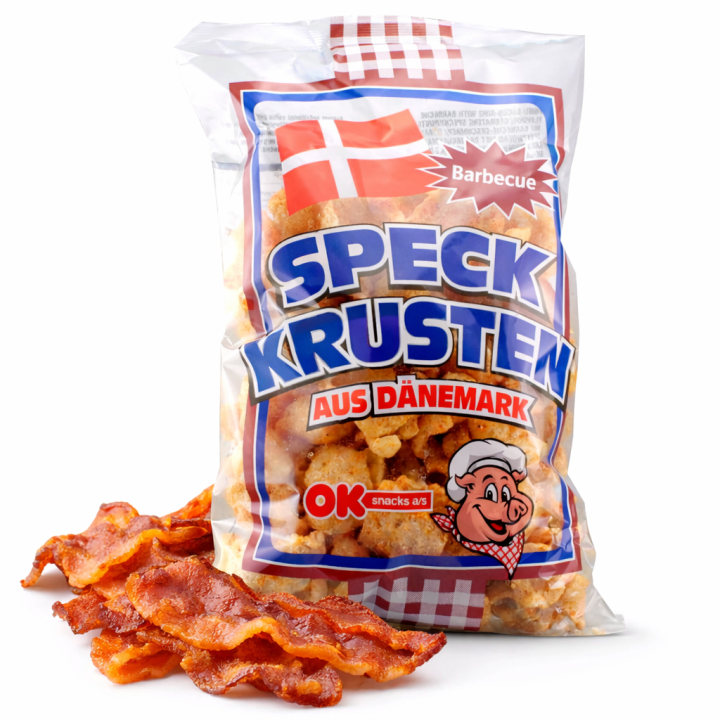 BBQ Barbecue Boczek Smażony Snacki Wieprzowe Chipsy Bekonowe Skórka 150gAMK