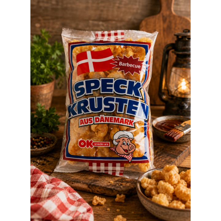BBQ Barbecue Boczek Smażony Snacki Wieprzowe Chipsy Bekonowe Skórka 150gAMK