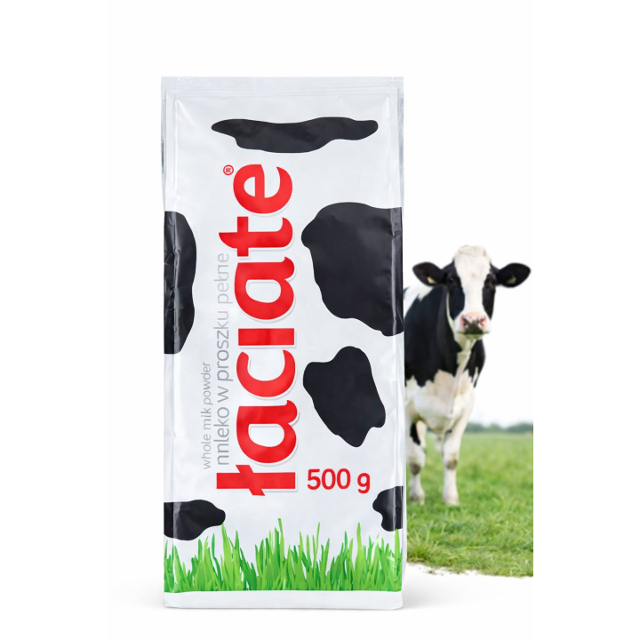 Mleko w proszku pełne 500g Łaciate zawartość tłuszczu 27% do deserów AMK