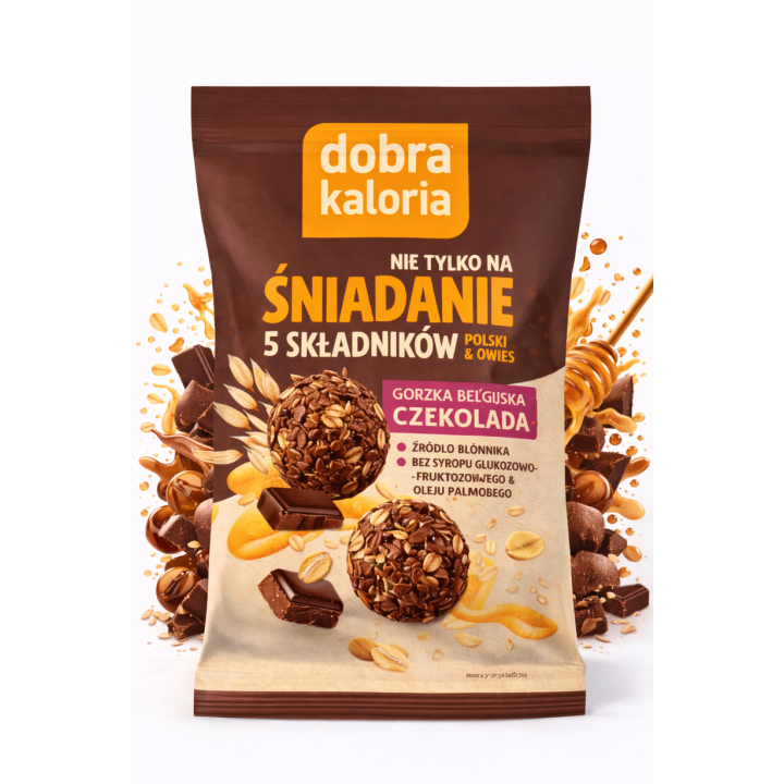 Dobra Kaloria kulki owsiane z miodem i gorzką czekoladą 40 g