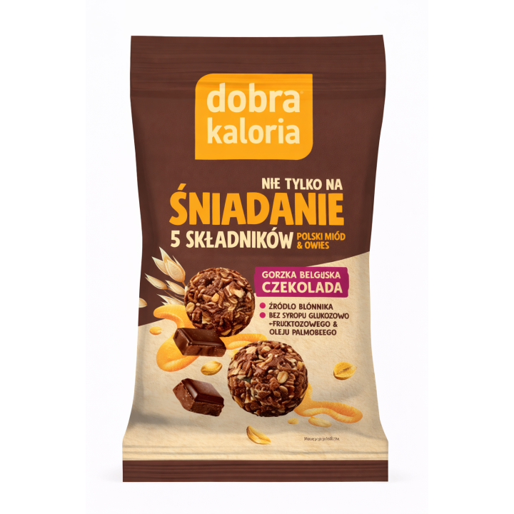 Dobra Kaloria kulki owsiane z miodem i gorzką czekoladą 40 g