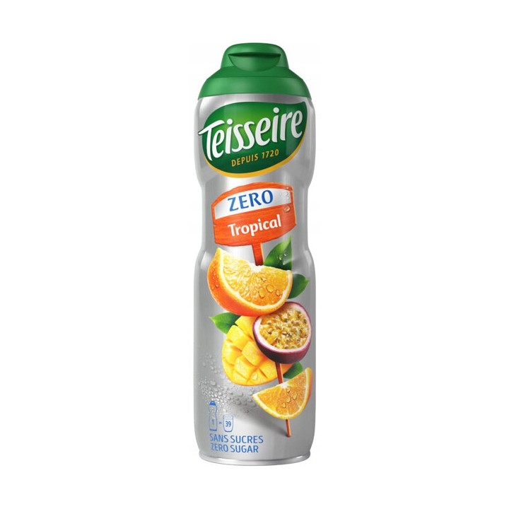 Syrop TROPICAL BEZ CUKRU 600 ml koncentrat na 4l napoju TEISSEIRE AMK