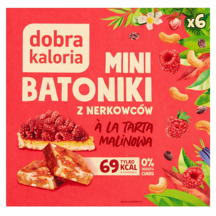 DOBRA KALORIA Mini batoniki z nerkowców à la tarta malinowa 102 g