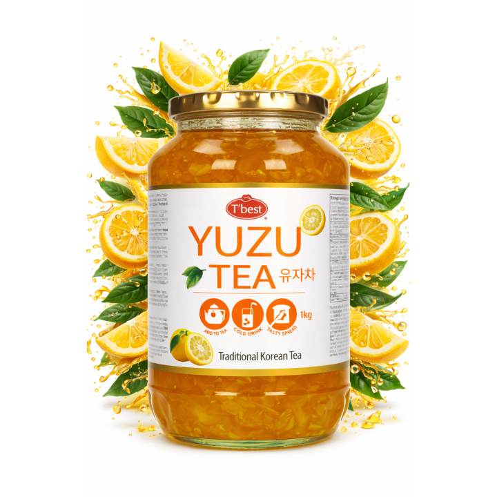 Koreańska Herbata Konfitura T’Best Yuzu 1kg do Wody Napój Cytrusowy Tea