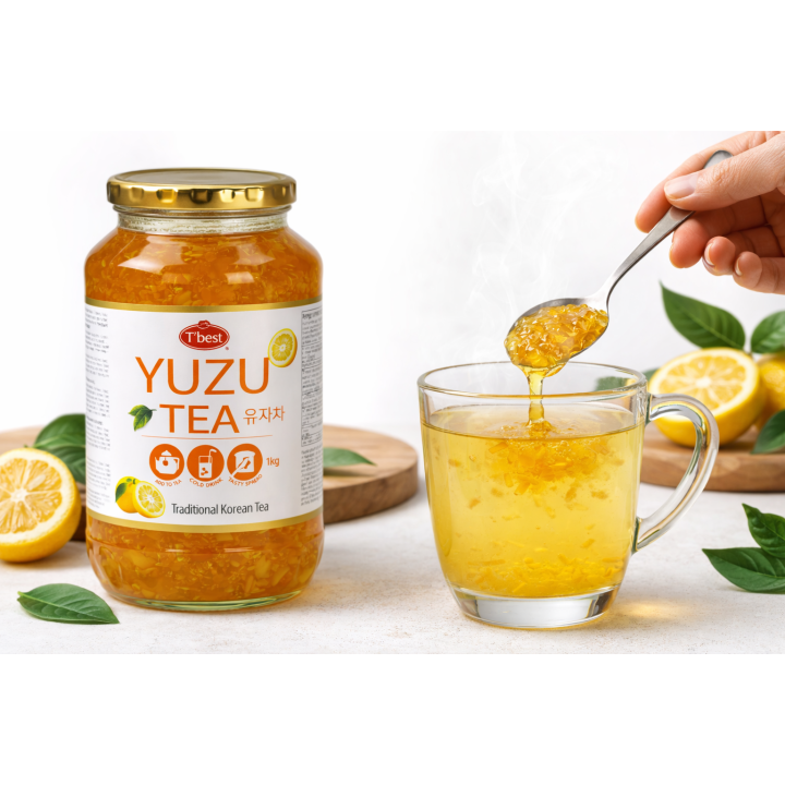 Koreańska Herbata Konfitura T’Best Yuzu 1kg do Wody Napój Cytrusowy Tea