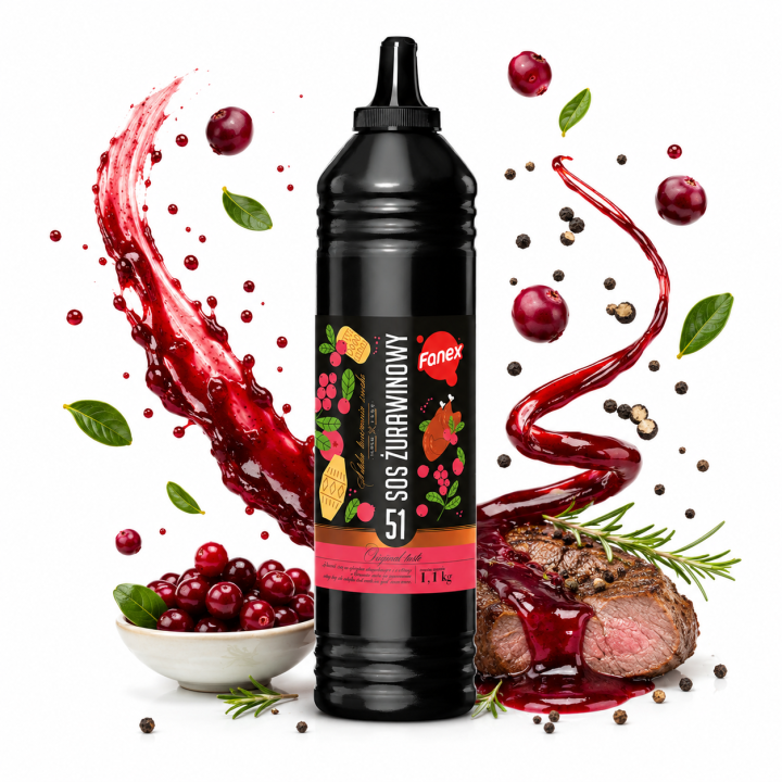Sos Żurawinowy Fanex 1,1kg do Burgera Kaczki Wrapów Gastronomiczny Premium