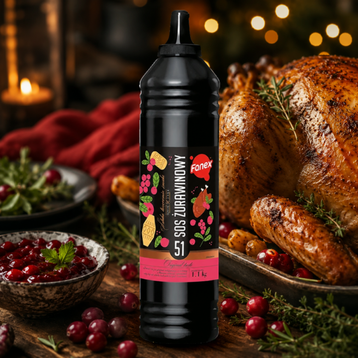 Sos Żurawinowy Fanex 1,1kg do Burgera Kaczki Wrapów Gastronomiczny Premium