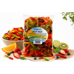 Vangusto Żelki Węże 1kg Owocowe Miękkie Grube Aromatyczne Żelki Smaczne