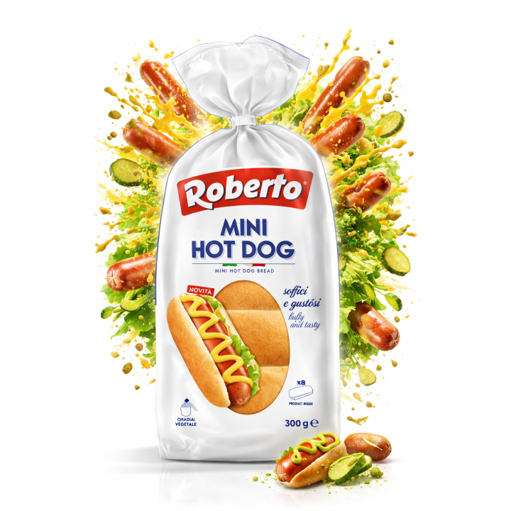 Mini Bułki Hot Dog Roberto 300g 8 szt Puszyste Bułki Pszenne