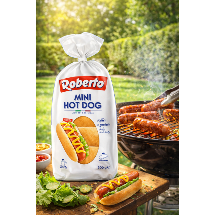 Mini Bułki Hot Dog Roberto 300g 8 szt Puszyste Bułki Pszenne