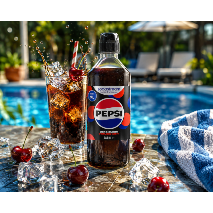 SodaStream Pepsi Max Cherry Zero Cukru 440 ml Syrop do Saturatora Premium