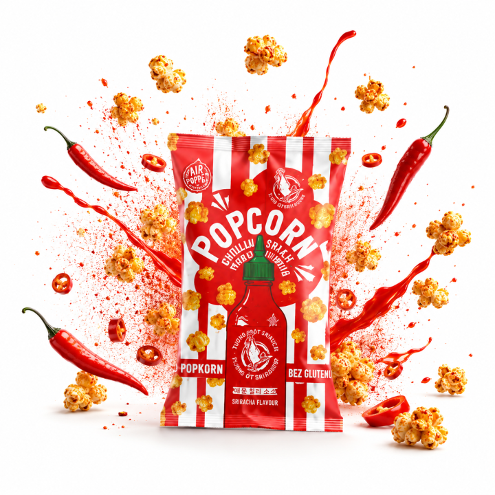 Popcorn Premium Sriracha Chili 80g Inspirowany Kuchnią Azji  Sriracha Sauce