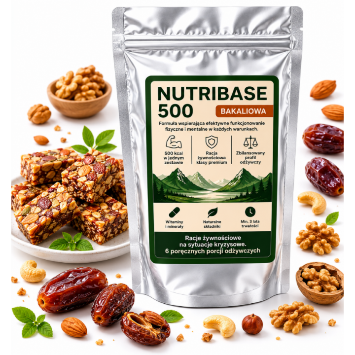 NUTRIBASE 500 Bakaliowa Racja Żywnościowa Survival 6 x 22 g Outdoor Food