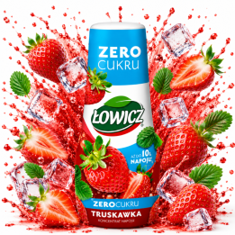 Łowicz Zero Cukru Syrop Truskawkowy 500ml Fit Do Wody Napojów