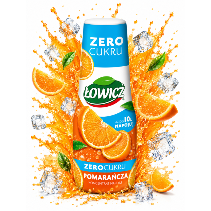Łowicz Koncentrat Pomarańczowy 500ml Syrop do SodaStream Bez Cukru FIT