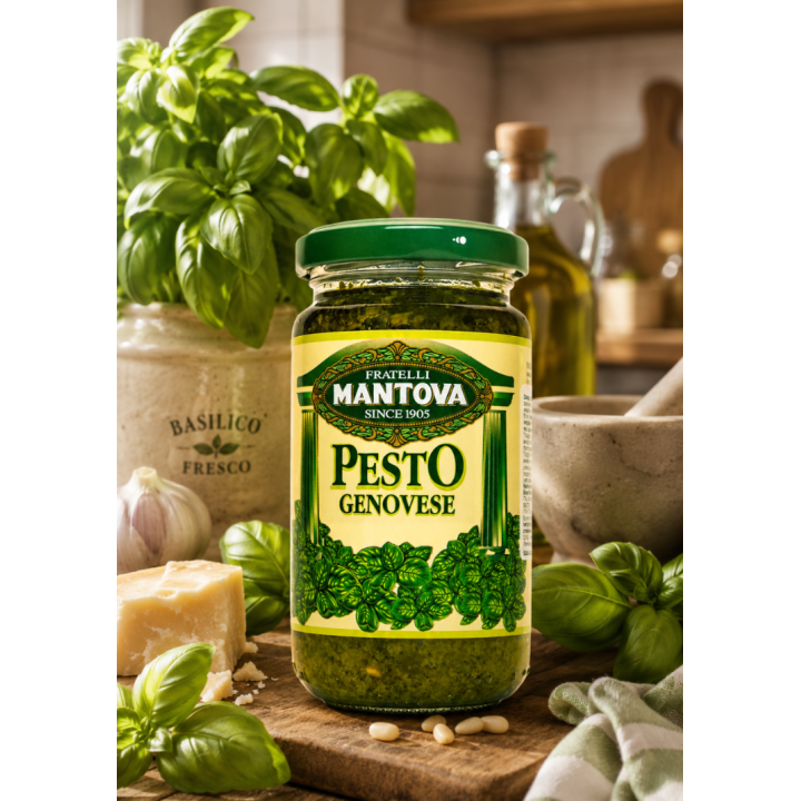 Mantova Pesto Genovese 190g Włoskie Pesto Bazyliowe Do Makaronu Bazylia