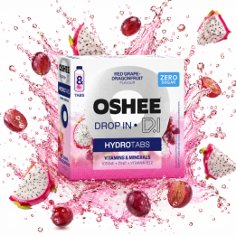 OSHEE Drop in Hydrotabs Witaminy i Minerały Winogrono-Dragonfruit FIT amk