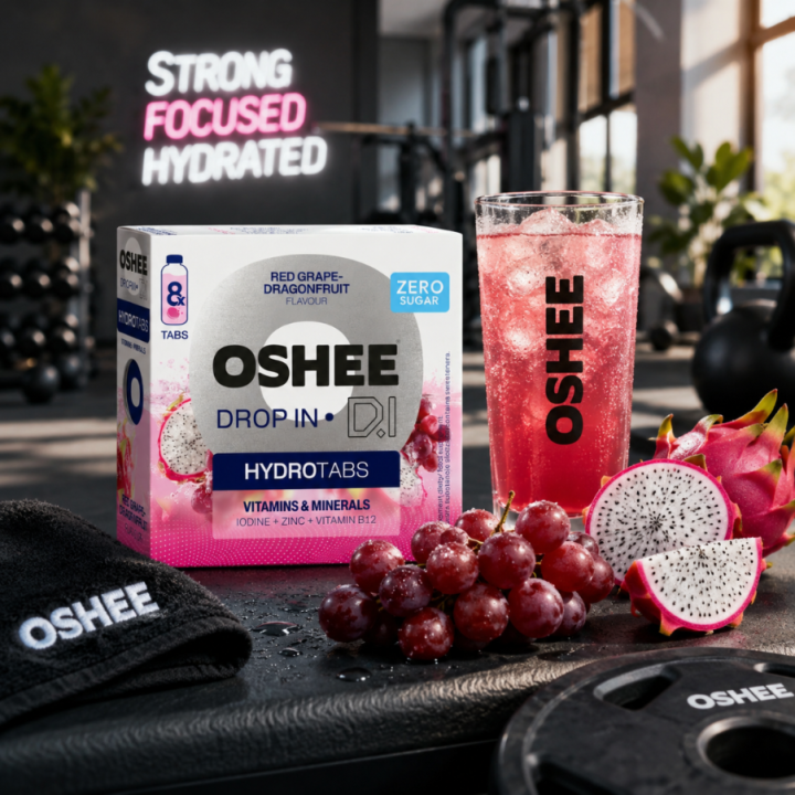 OSHEE Drop in Hydrotabs Witaminy i Minerały Winogrono-Dragonfruit FIT amk