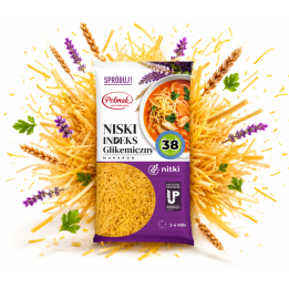 POLMAK Makaron Nitki 250 g – Niski Indeks Glikemiczny dla Diabetyków