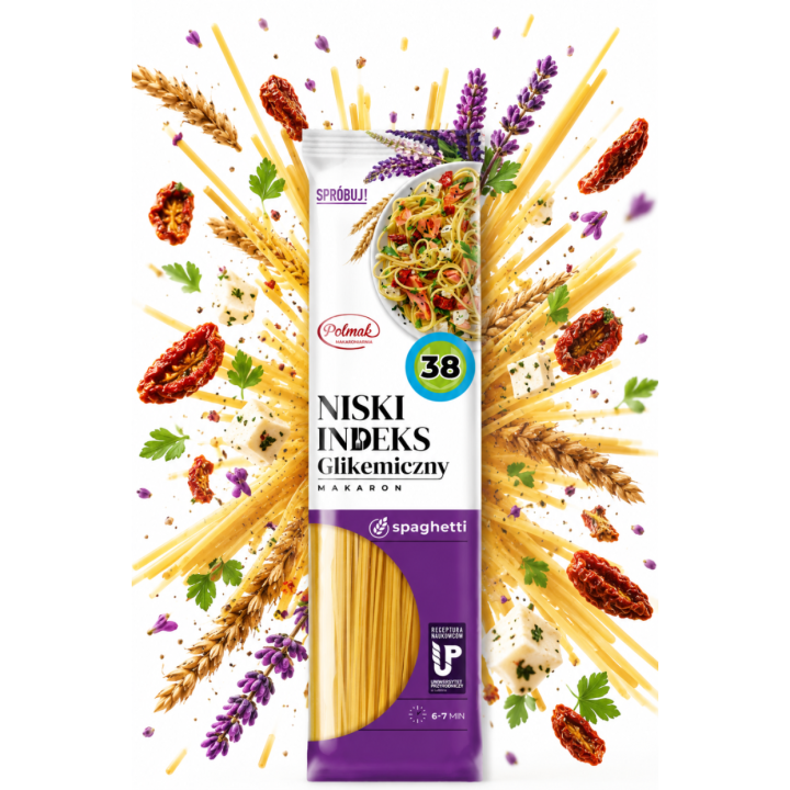 POLMAK Makaron Spaghetti 250 g – Niski Indeks Glikemiczny dla Diabetyków