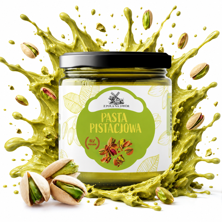 Pasta pistacjowa 100 % pistacji krem masło smarowidło 500 g pistacjoweAMK