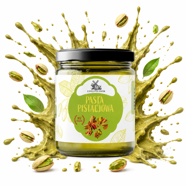 Pasta pistacjowa 100 % pistacji krem masło smarowidło 500 g pistacjoweAMK