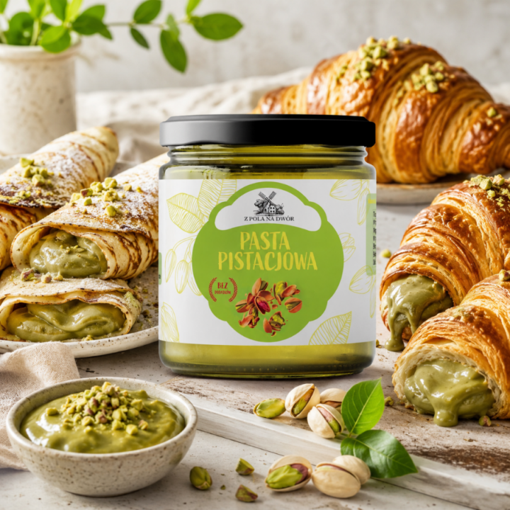 Pasta pistacjowa 100 % pistacji krem masło smarowidło 500 g pistacjoweAMK