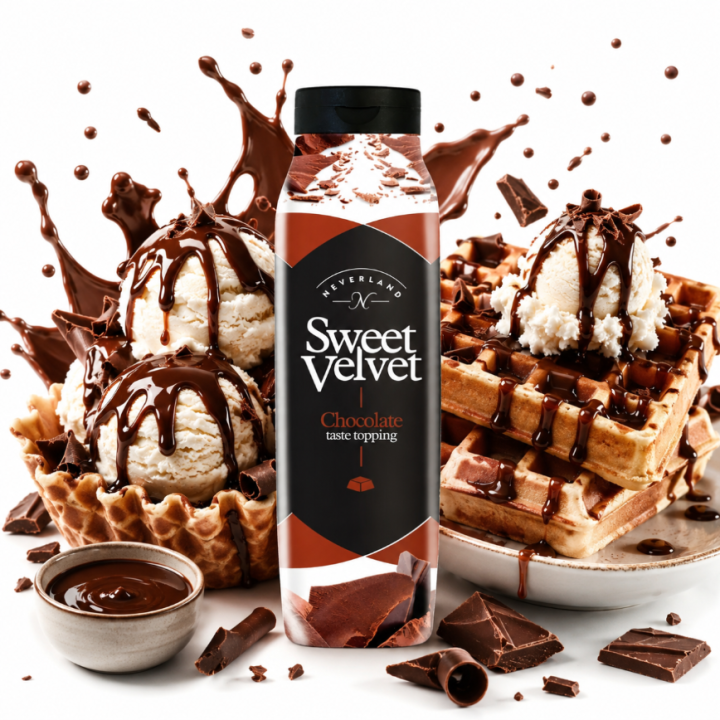 Sos do deserów Neverland czekoladowy 1000 g Sweet Velvet polewa do lodów gofry AMK
