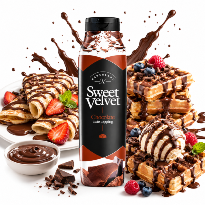 Sos do deserów Neverland czekoladowy 1000 g Sweet Velvet polewa do lodów gofry AMK