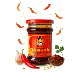 Chrupiące Chili w Oleju Sojowym Lao Gan Ma 210g Ostra Papryczka dodatek AMK