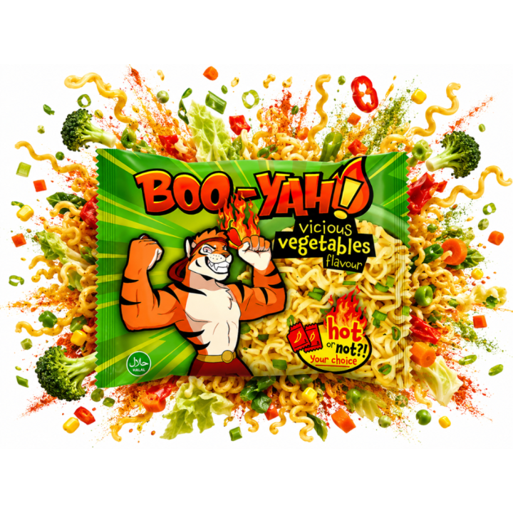 Instant Noodles Vegetable Flavour 60g makaron chiński warzywny BOO-YAH!.
