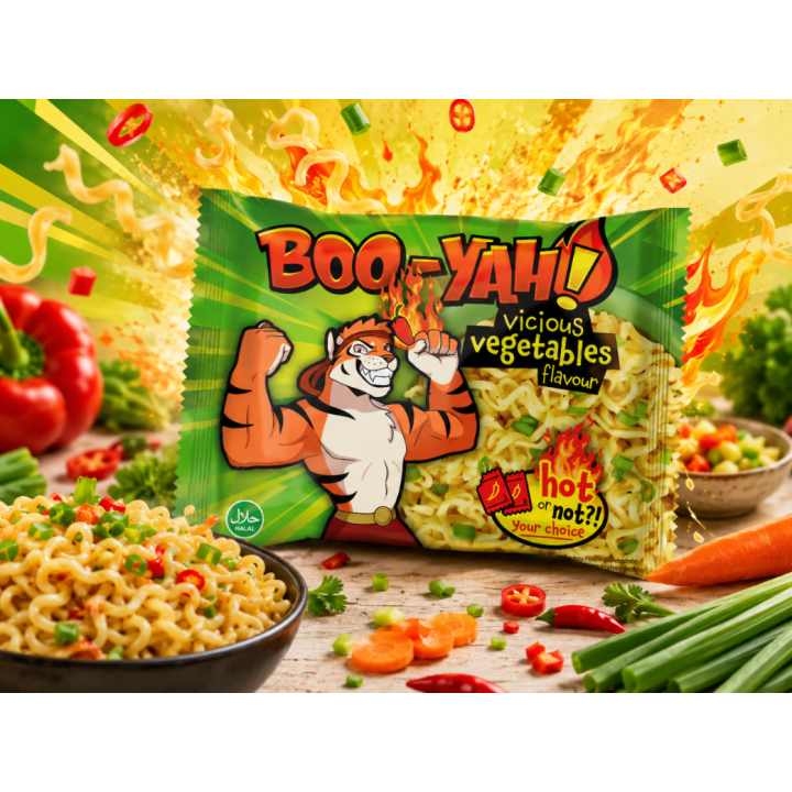 Instant Noodles Vegetable Flavour 60g makaron chiński warzywny BOO-YAH!.