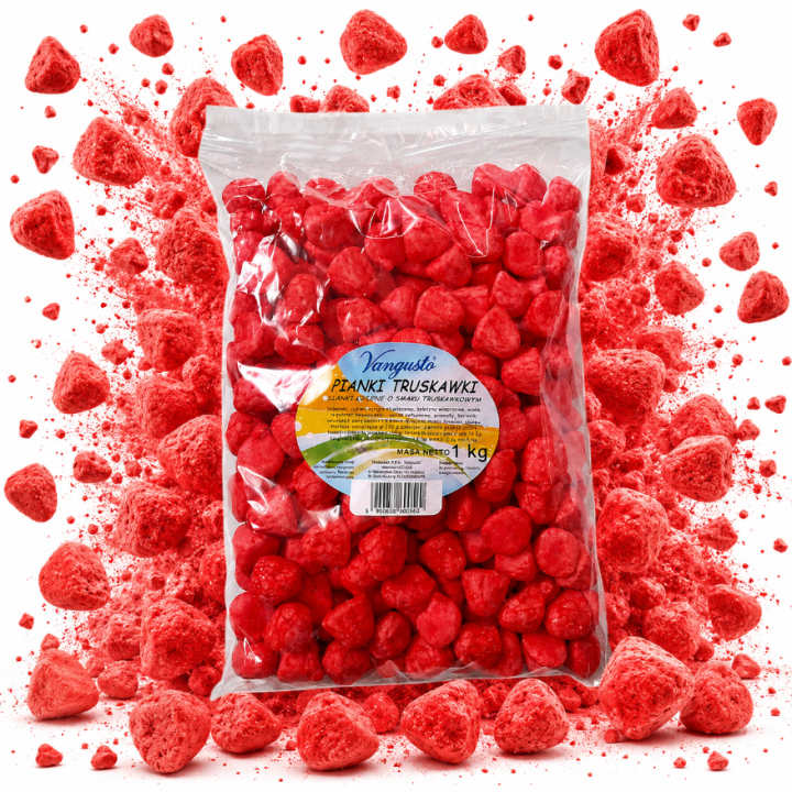 1000g Vangusto Pianki Truskawki 1kg  Pianki Żelowe O Smaku Truskawkowym
