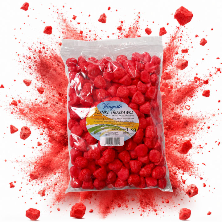 1000g Vangusto Pianki Truskawki 1kg  Pianki Żelowe O Smaku Truskawkowym