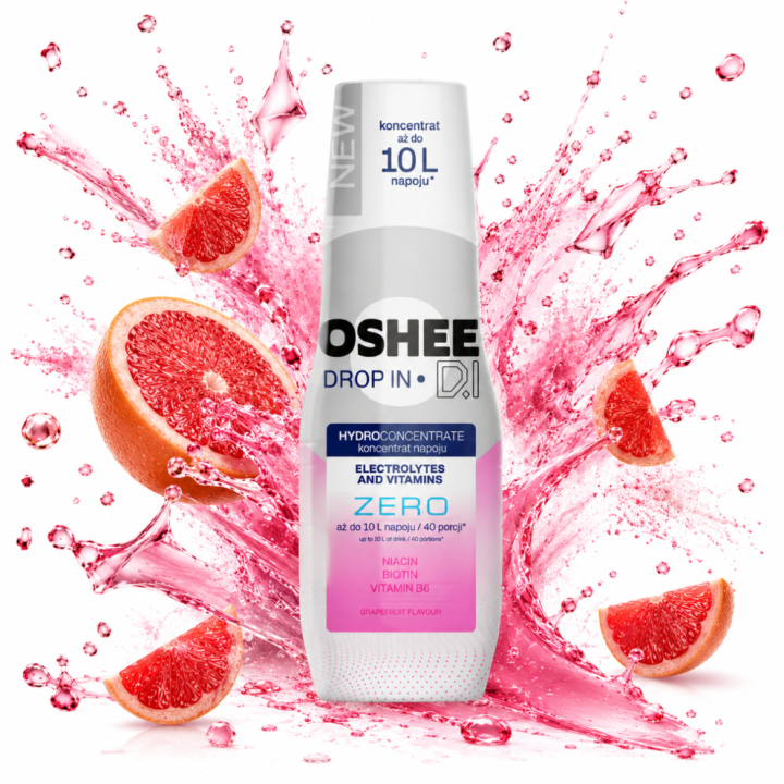 OSHEE Drop In ZERO Elektrolity Grejpfrut 500ml Bez Cukru SodaStream FIT